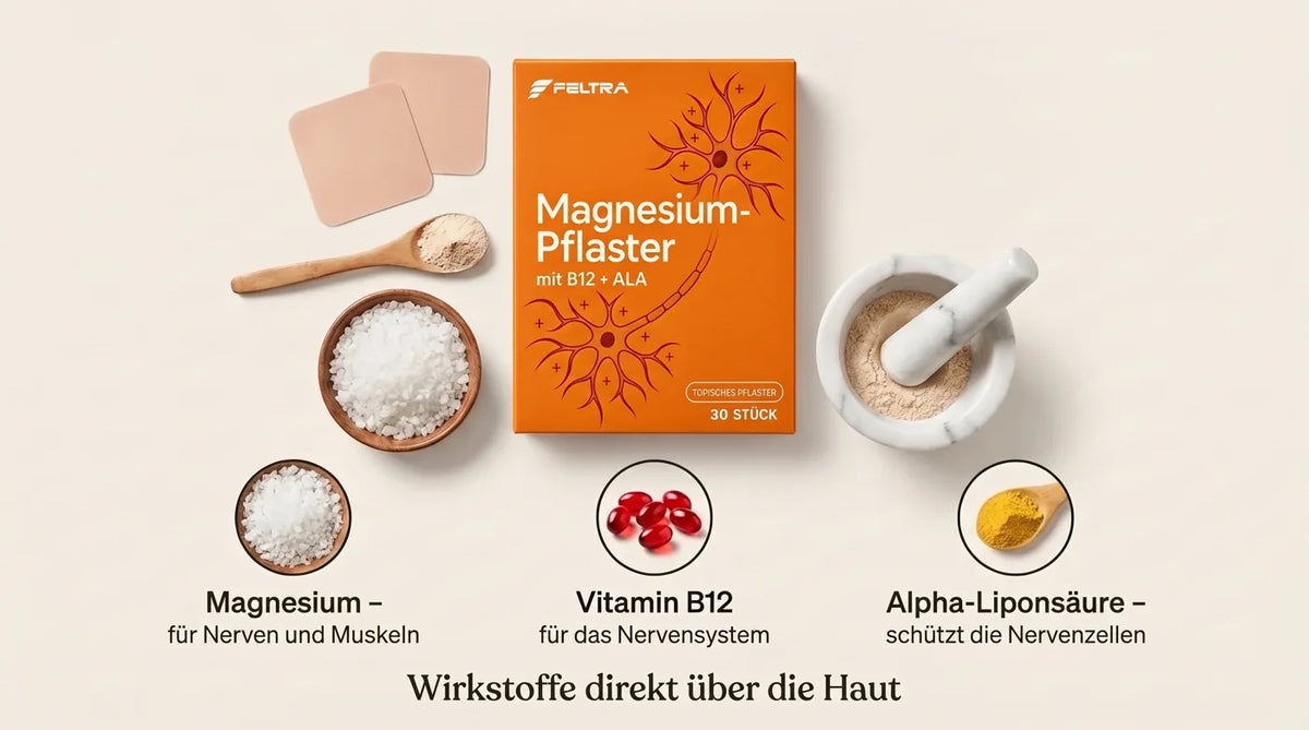Feltra Magnesium-Pflaster mit Magnesium, Vitamin B12 und Alpha-Liponsäure