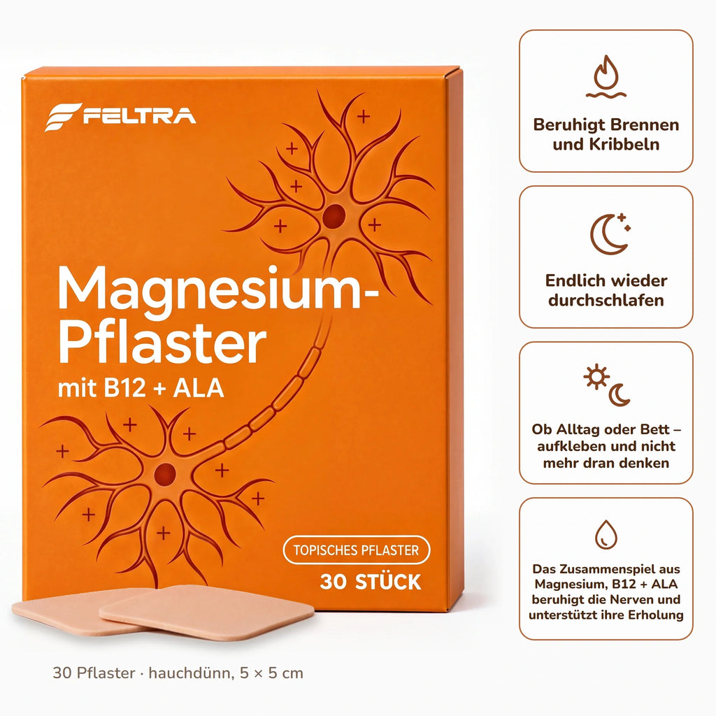 Feltra Magnesium Patches – calms burning and tingling, sleep through the night again