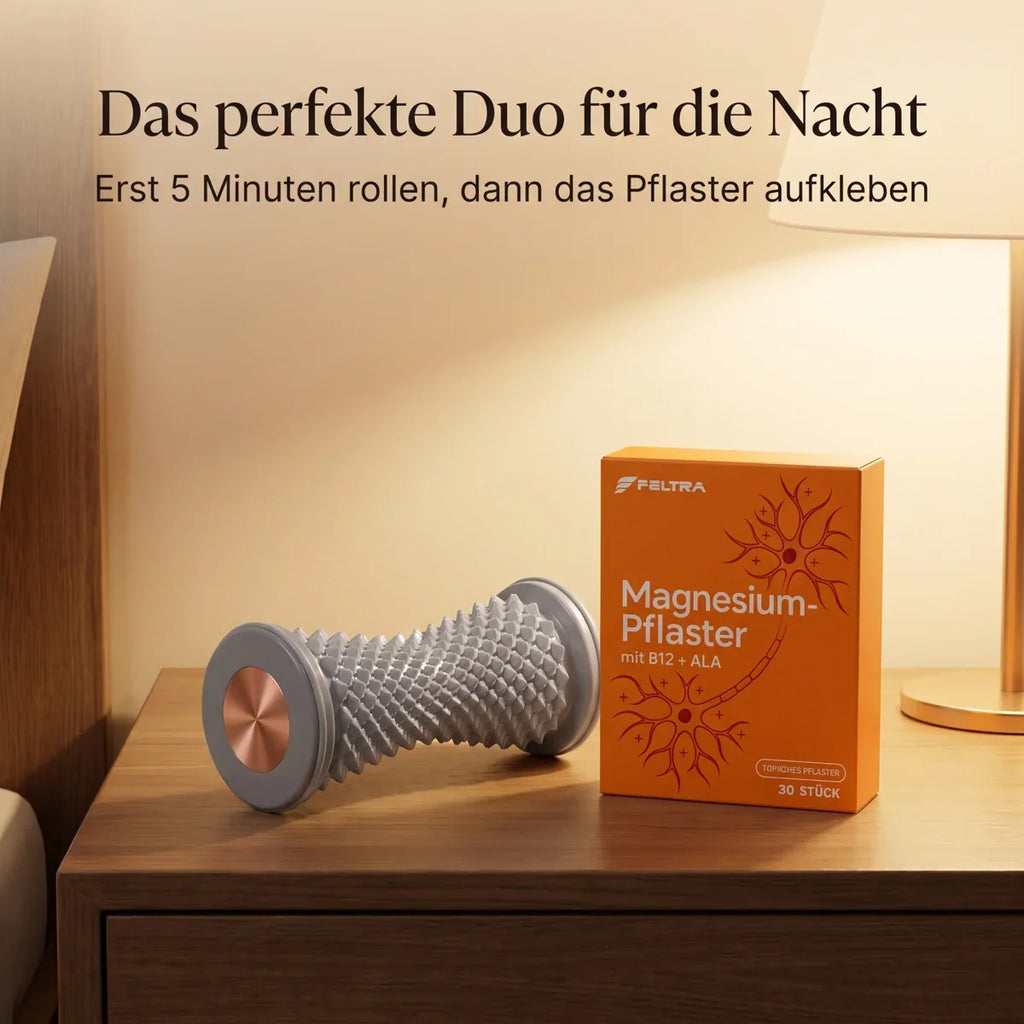 Feltra Foot Roller and Magnesium Patches – the nighttime duo