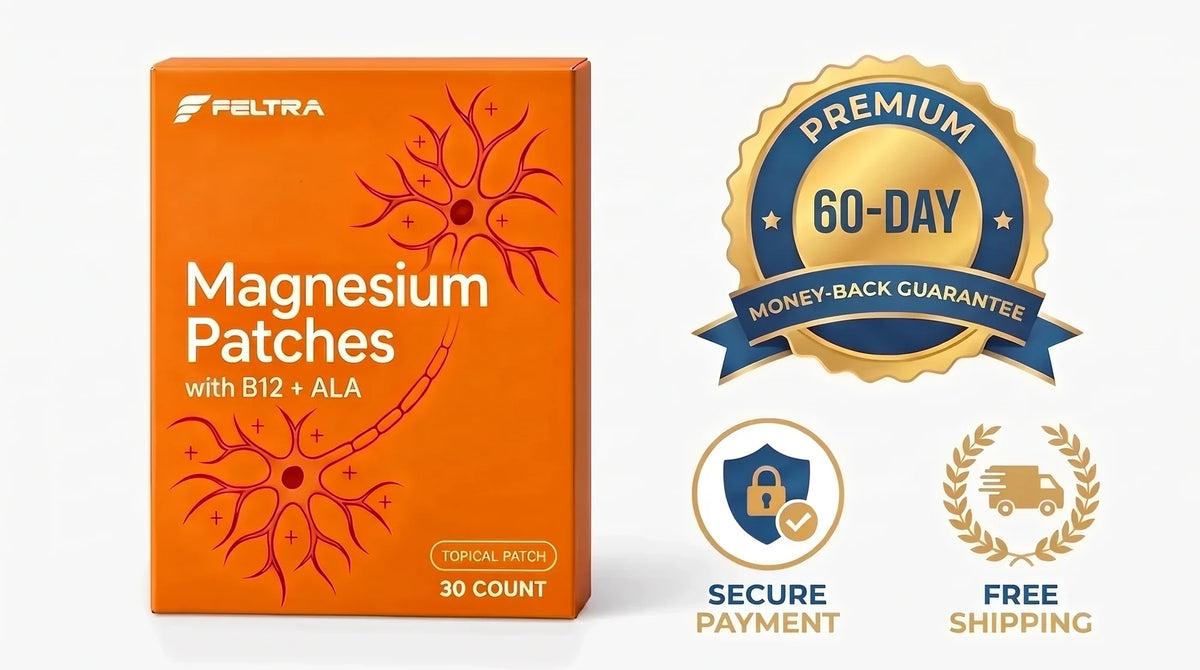 Feltra Magnesium Patches with 60-day money-back guarantee
